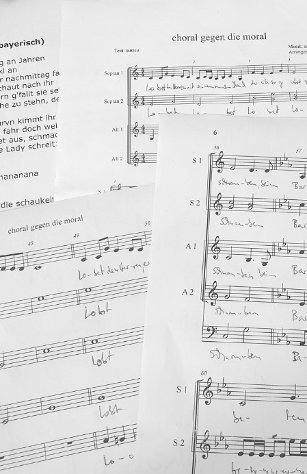 Notenauszug "Choral gegen die Moral" Notenblätter mit Notizen - "Choral gegen die Moral"